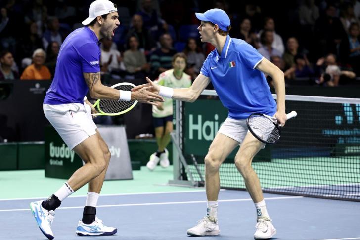 Matteo Berrettini e Jannik Sinner dell'Italia
