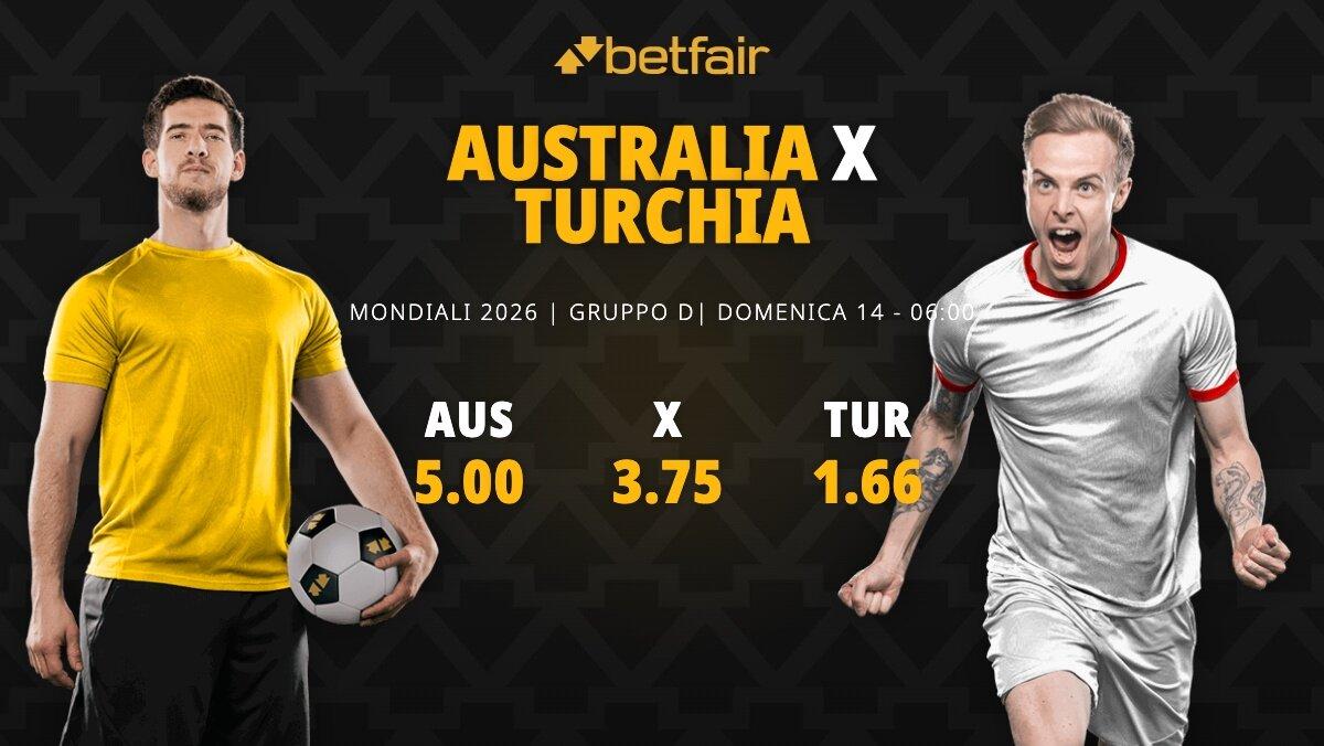 australia-Turchia pronostico formazioni