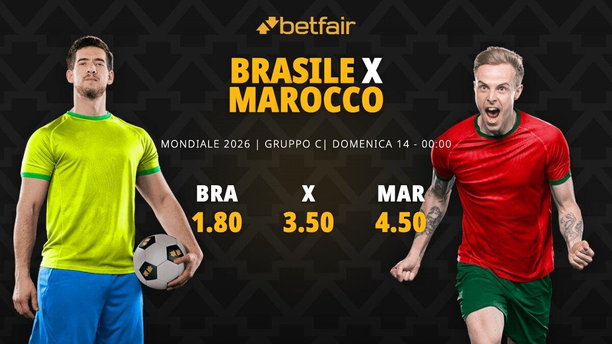 brasile marocco pronostico formazioni