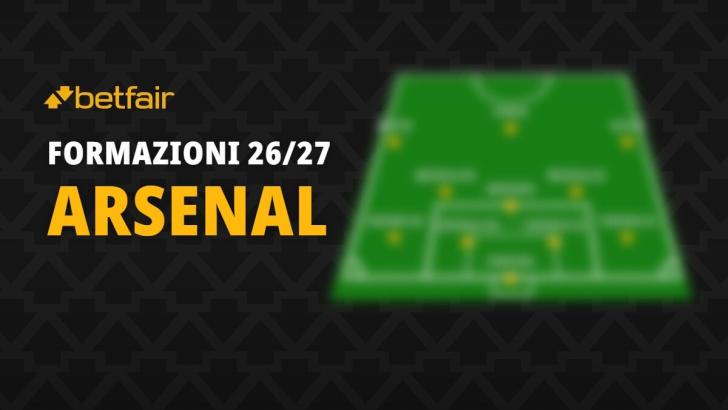 La formazione dell'Arsenal per la stagione 2026-2027