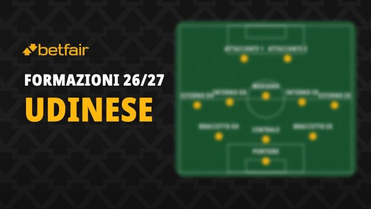 La formazione dell'Udinese per la stagione 2026-2027