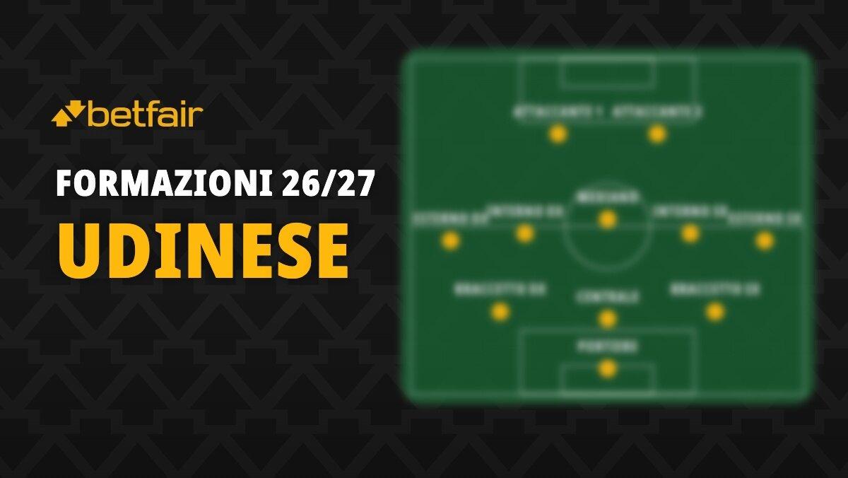 La formazione dell'Udinese per la stagione 2026-2027
