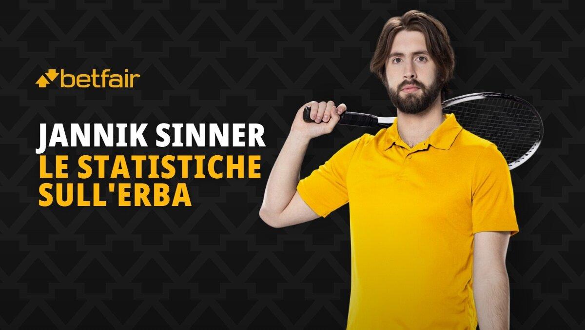 Le statistiche di Jannik Sinner sull'erba
