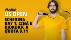 La schedina per i match del Day 1 del torneo US Open di tennis