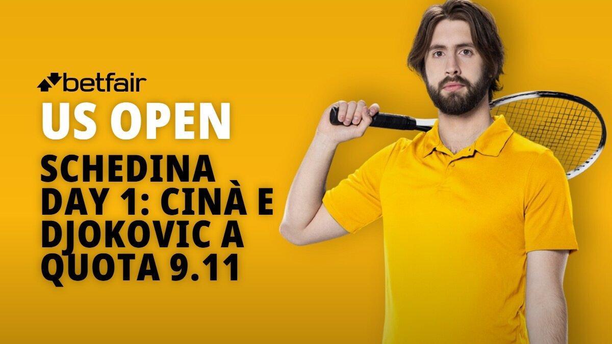 La schedina per i match del Day 1 del torneo US Open di tennis