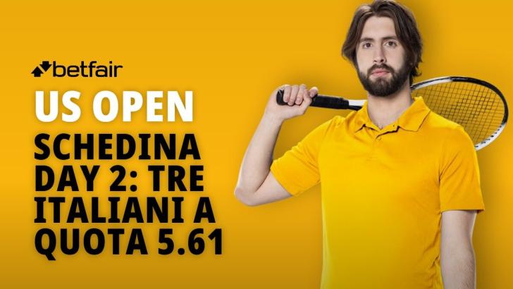La schedina per i match del Day 2 del torneo US Open di tennis