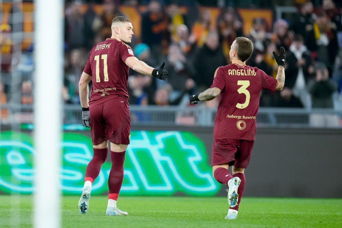 Artem Dovbyk e Angelino della Roma 
