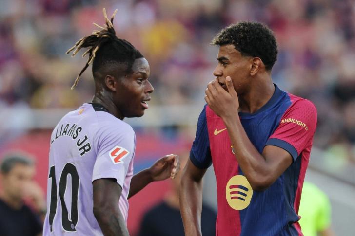 Nico Williams dell'Athletic Bilbao e Lamine Yamal del Barcellona